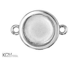 Srebrna zawieszka, łącznik, z miseczką do okrągłych kaboszonów 7mm w106.2