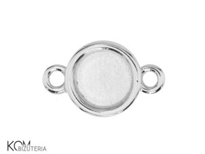 Srebrna zawieszka, łącznik, z miseczką do okrągłych kaboszonów 5mm w106.2