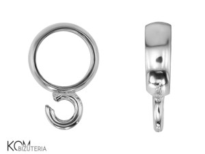 Srebrna krawatka, zawieszka okrągła, z haczykiem 12x3mm w72