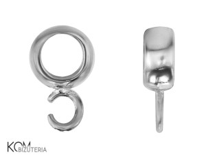 Srebrna krawatka, zawieszka okrągła, z haczykiem 10x6mm w107