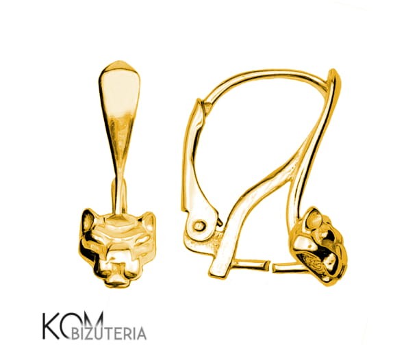 KZ67 pantera lew leverback kolczyk swarovski leaverback angielski zloty pozlacany zlocony gold-plated srebrny bigiel kom bizuteria.jpg