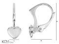 KZ69 6mm swarovski serce leverback kolczyk heart leaverback angielski srebrny bigiel kom bizuteria rozmiar
