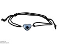 bransoletka na sznurku z niebieskim sercem swarovski denim blue
