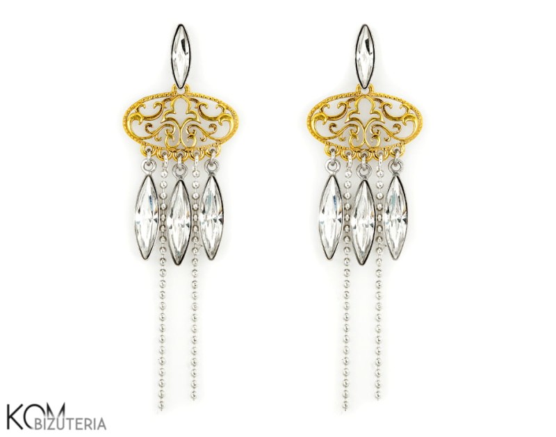 kolczyki glamour swarovski crystal navette krysztal zloto srebro lancuch sztyft kom bizuteria.jpg