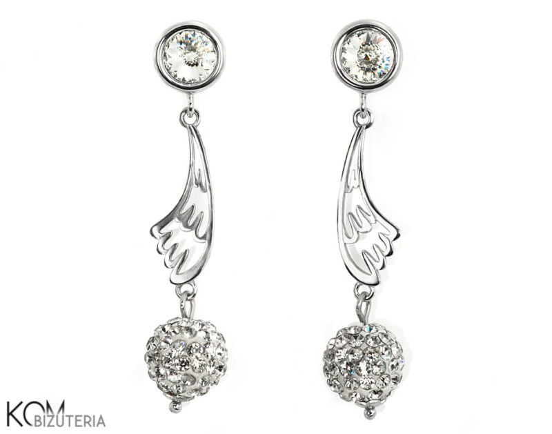 kolczyki charm skrzydło wing rivoli crystal ball kulka swarovski srebro rodowane wiszace zawieszka sztyft stud kom bizuteria.jpg