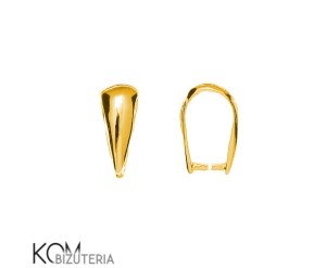 Pozłacana, srebrna krawatka, zawieszka zaciskowa 9x4mm w5