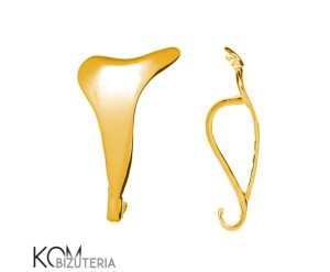 Pozłacana, srebrna krawatka, zawieszka z haczykiem 23x13mm w6