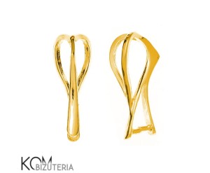 Pozłacana, srebrna krawatka, zawieszka zaciskowa 16x6mm w17.1