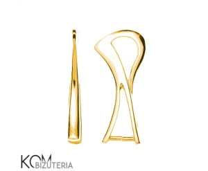 Pozłacana, srebrna krawatka, zawieszka zaciskowa 20x8 mm w26