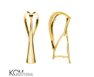 Pozłacana, srebrna krawatka, zawieszka zaciskowa 21x7mm w27