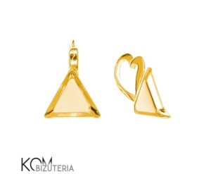 Pozłacana, srebrna zawieszka z miseczką do kryształów kostka, cube 4841 8mm w43