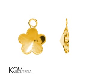 Pozłacana, srebrna zawieszka z miseczką do kryształów kwiat, kwiatek 4744 10mm w46