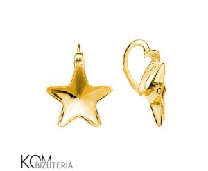Pozłcana, srebrna zawieszka z miseczką do kryształów gwiazda, gwiazdka 4745 10mm w49