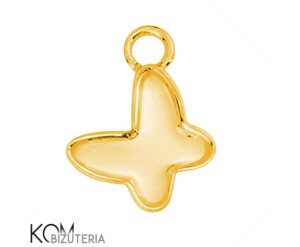 Pozłacana, srebrna zawieszka z miseczką motyl, motylek do kryształów 2854 8mm w50
