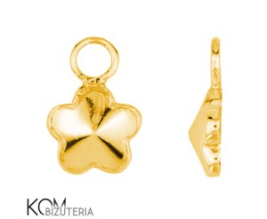 Pozłacana, srebrna zawieszka z wklęsłą miseczką do kryształów kwiat, kwiatek 4744 6mm w52