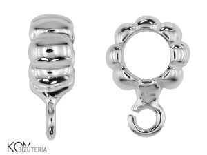 Srebrna krawatka, zawieszka okrągła, z haczykiem 11x8mm w109