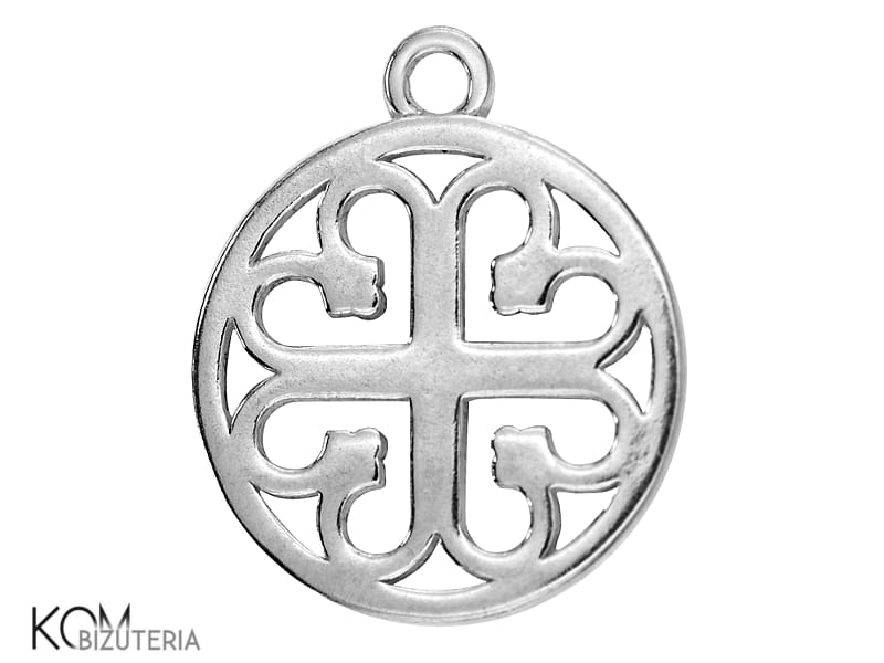 w80 charm serca fleur de lis krawatka zawieszka srebro naszyjnik swarovski wisiorek kom bizuteria