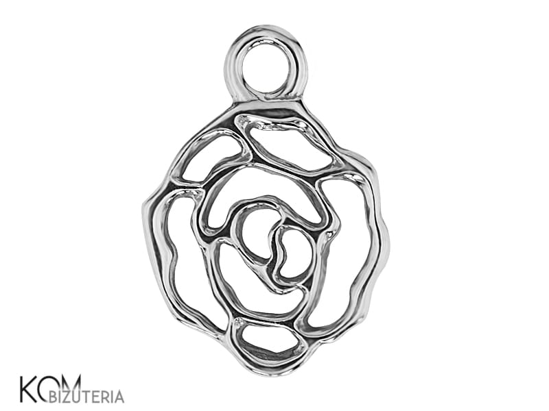 w90moze charm kwiat roza rose ozdoba krawatka zawieszka srebro naszyjnik swarovski wisiorek kom bizuteria