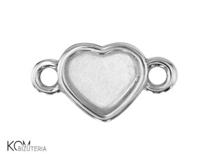 Rodowana, srebrna zawieszka z miseczką do kryształów serce, serduszko 2808 6mm w105