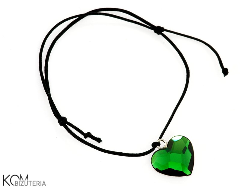 bransoletka lilou srebro swarovski serce heart deep moss green zielen zielony kom bizuteria.jpg