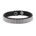 Czarna bransoletka ze skóry alcantara Sparkle z białymi kryształkami