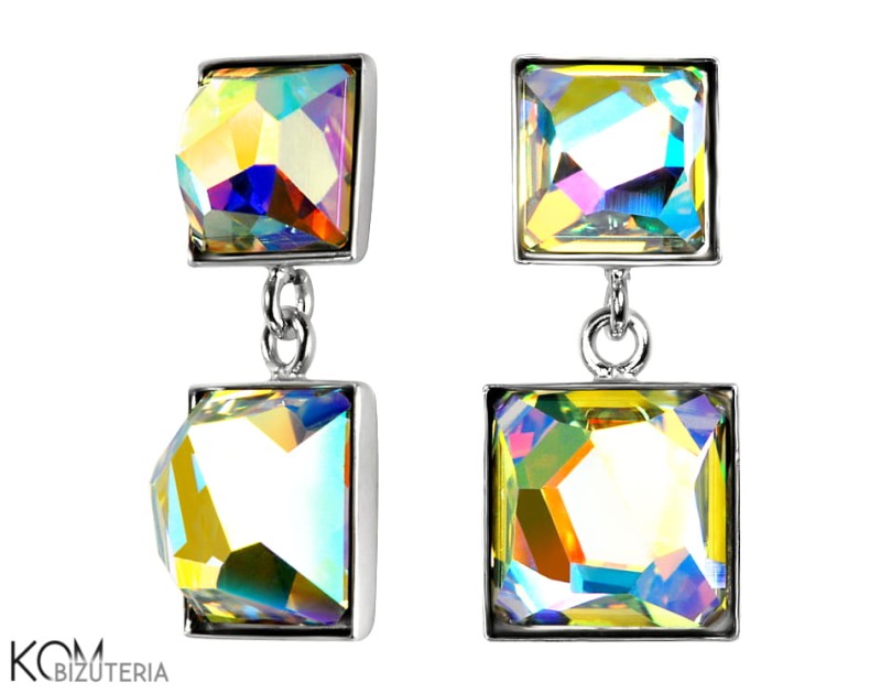 kolczyki swarovski sztyft mystic crystal rainbow ab krysztal srebro wiszace krotkie.jpg