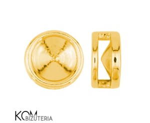 Pozłącana, srebrna zawieszka z okrągłą, wklęsłą miseczką do kryształów rivoli 1122 6mm w57