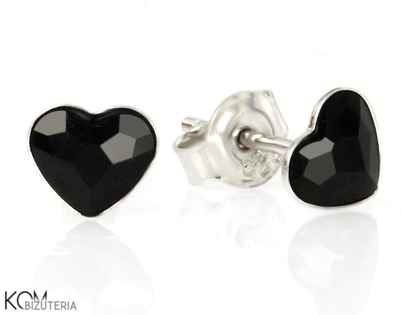kolczyki sztyfty studs serce heart male jet black czarny swarovski srebro rodowane kom bizuteria.JPG
