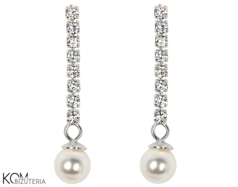 kolczyki syntetyczne perly swarovski krem biale cream white cubic zirconia cyrkonia sztyfty wiszace open srebro kom bizuteria v 1.jpg