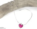 bransoletka na noge srebrna noga plaza lato summer ankle bracelet swarovski serce heart pink fuchsia roz rozowe fuksja srebro kom bizuteria.jpg