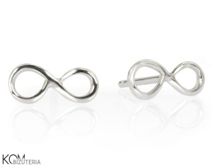 Small infinity - silver stud earrings v.2
