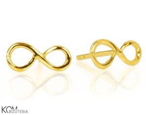Small infinity - gold-plated silver stud earrings v.2 
