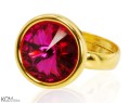 pierscionek srebro rivoli roz rozowy fuksja pink fuchsia 12 mm rant pozlacane srebro gold plated swarovski kom bizuteria.jpg