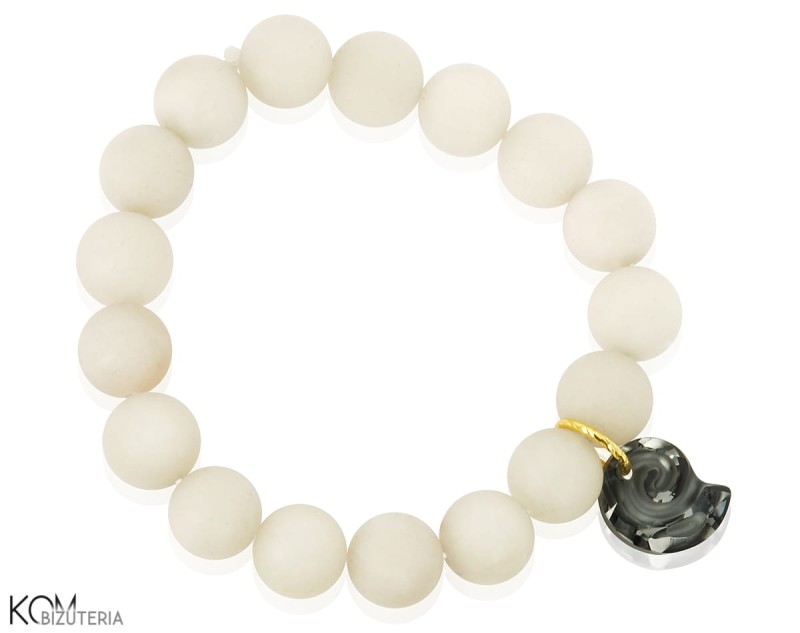 bransoletka jadeit bez bezowy szary bialy czarna muszla shell crystal silver night srebro kom bizuteria.jpg