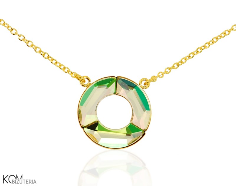 naszyjnik koło srebro moda celebrytka blog bloggerka blogger necklace swarovski green zielony luminous pozlacane gold-plated kom bizuteria.jpg