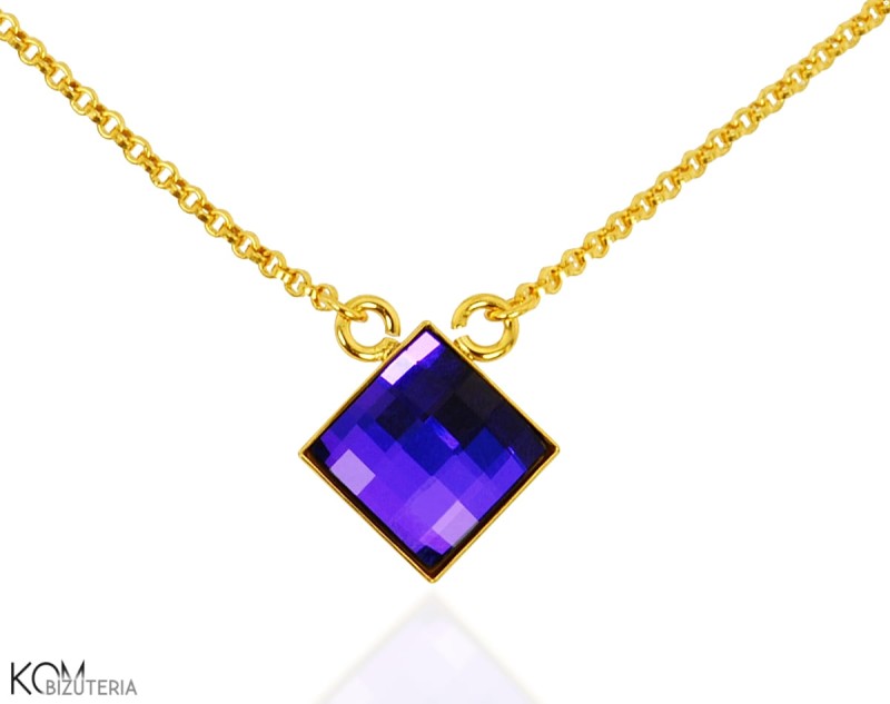 naszyjnik kwadrat srebro moda celebrytka blog bloggerka blogger necklace swarovski fiolet granat purple navy blue heliotrope pozlacane gold-plated kom bizuteria.jpg