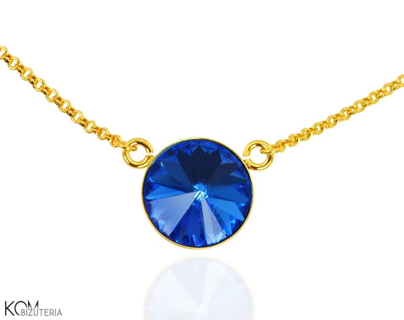 naszyjnik rivoli srebro moda celebrytka blog bloggerka blogger necklace swarovski kobalt niebieski granat cobalt navy blue pozlacane gold-plated kom bizuteria.jpg