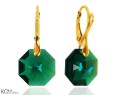 oktagon kolczyki angielskie leverback swarovski szmaragd zielen blue ab emerald pozlacane srebro gold-plated silver kom bizuteria.jpg