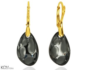 Kolczyki z wiszącym kryształem, pozłacane srebro 925, kryształ Swarovski® radiolaria