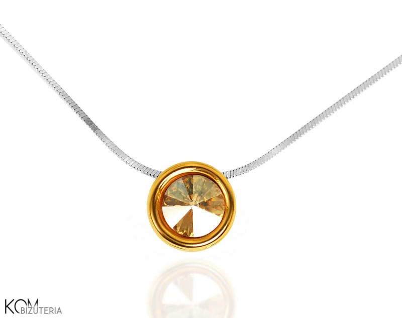 naszyjnik swarovski rivoli zloty cien golden shadow pozlacane srebro gold-plated  silver snake chain lancuszek kom bizuteria.jpg