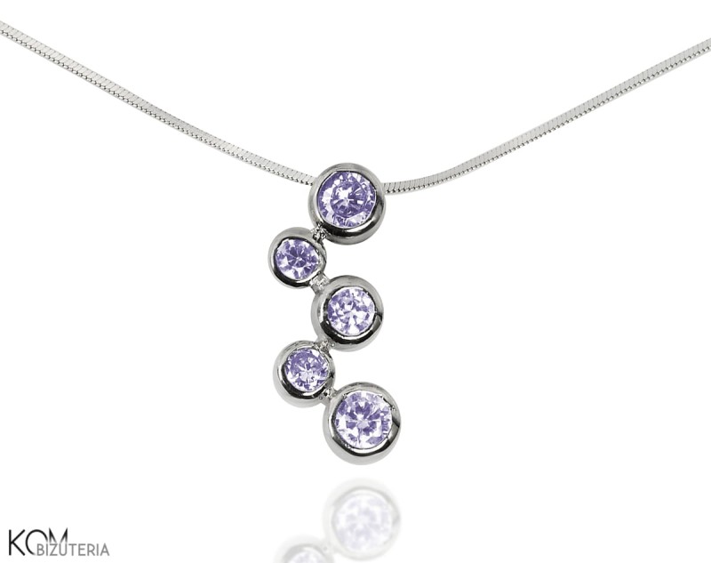 rametto naszyjnik cyrkonie fiolet violet cubic zirconia pozlacane srebro gold-plated  silver snake chain lancuszek kom bizuteria.jpg