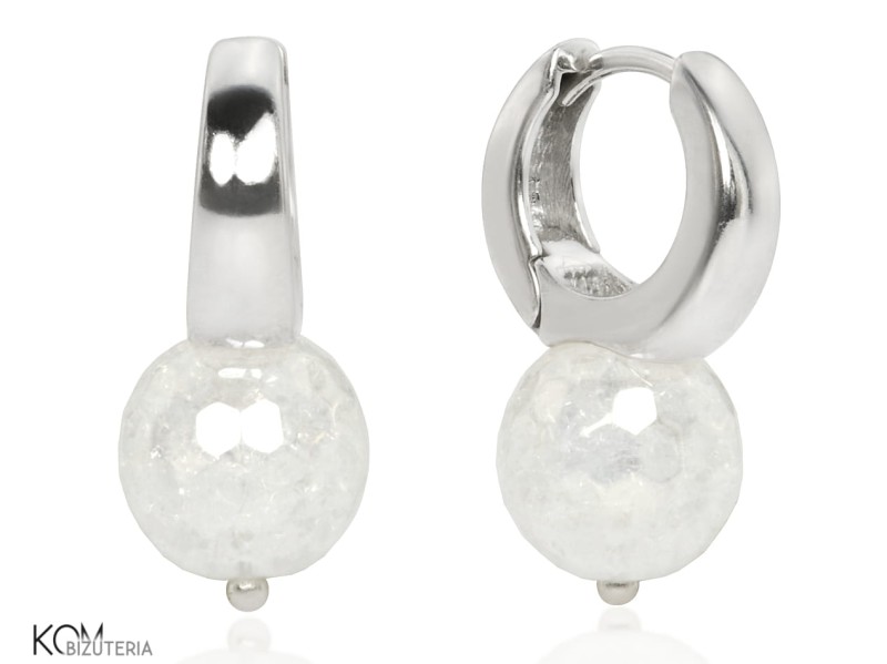 kreol biel krysztalowa koralik kolczyk srebrny zatrzaskowy kom bizuteria.jpg