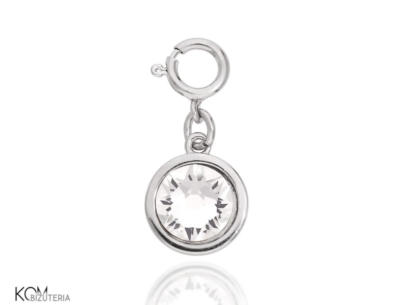zawieszka podwieszka charm srebro swarovski krysztal okragly xirius rose bialy whire round kom bizuteria.jpg