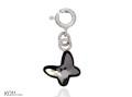 zawieszka podwieszka charm srebro swarovski krysztal motyl butterfly szary czarny black grey silver night