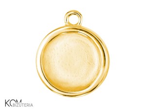 Pozłacana, srebrna zawieszka z miseczką do okrągłych kaboszonów 7mm w106.1