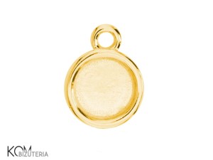 Pozłacana, srebrna zawieszka z miseczką do okrągłych kaboszonów 5mm w106.1