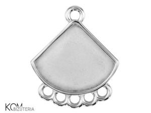 Rodowana, srebrna zawieszka, z miseczką do kryształów wachlarz, trójkąt 2714 10mm w116