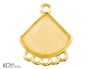 Pozłacana, srebrna zawieszka, z miseczką do kryształów wachlarz, trójkąt 2714 10mm w116