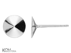 Rodowany, srebrny kolczyk sztyft z okrągłą, wklęsłą miseczką 1122 rivoli 8mm kh8.2