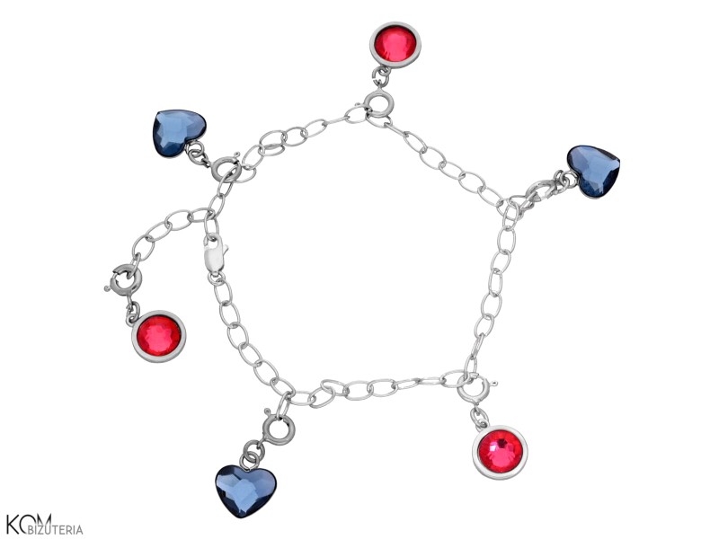 bransoletka liberta swarovski serce xirius niebieski rozowy denim blue indian pink srebro silver kom bizuteria.jpg